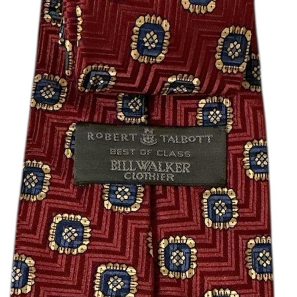 Robert Talbott Red and Gold Geometric Tie r - Picture 4 of 4